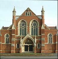 The front of the church 