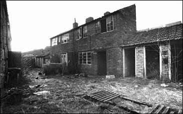 Some two storey workshops where shoe were made by some of the residents