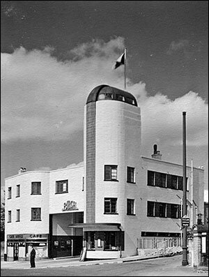 Picture postcard of Birch Bros garage c1950